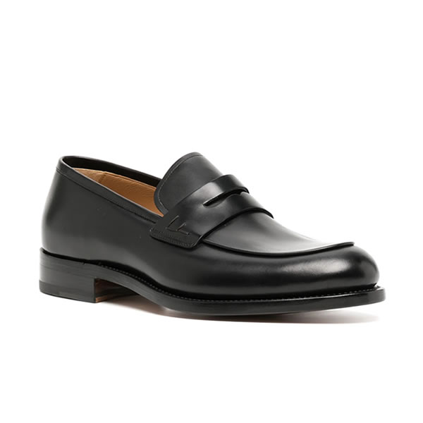 SALVATORE FERRAGAMO HERREN BLACK LEATHER PENNY LOAFERS image 1